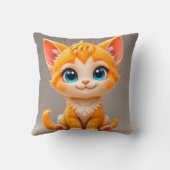 Coussin Joli Chaton Orange Dessin Animé (Verso)