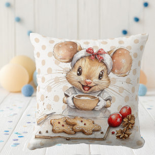 Coussin Joli Chef Souris de Noël