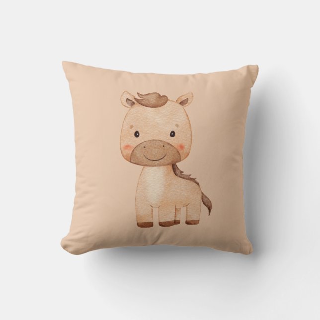 Coussin Joli Cheval Brun  (Recto)