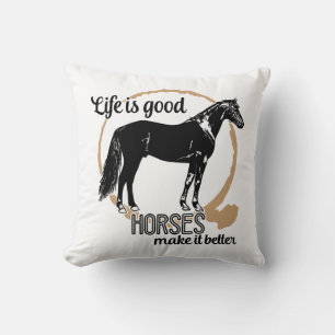 Coussin Joli Cheval Country Western Cowgirl Ferme Équestre