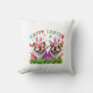 Coussin Joli chien bouledogue anglais & oreilles de lapin 