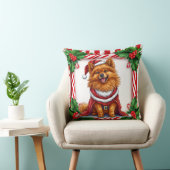 Coussin Joli chien de Noël (Chaise)