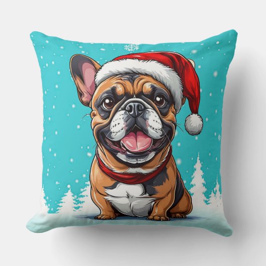 Coussin Joli chien de Noël (Recto)