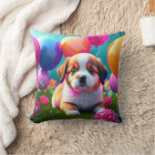 Coussin Joli chiot avec ballons (Couverture)
