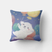 Coussin Joli chiot avec ballons et étoiles (Verso)