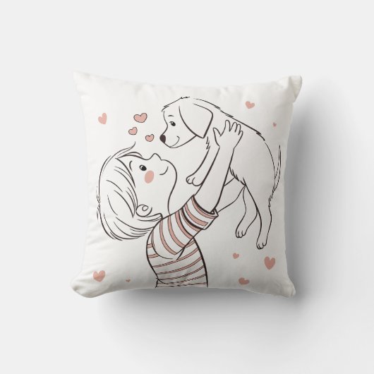 Coussin Joli chiot avec un joli dessin pour enfant (Recto)