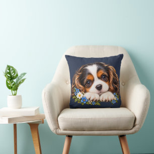 Coussin Joli chiot Cavalier King Charles Spaniel avec Flow