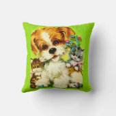 Coussin joli chiot et chatons souriants imprimer (Verso)