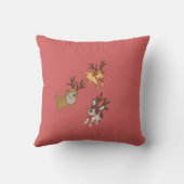 Coussin Joli chiot renne premier Noël de bébé (Verso)