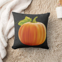 Joli Citrouille Orange Sur Tableau Noir Gris