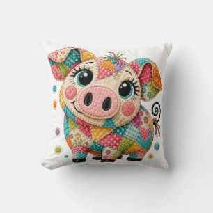 Coussin Joli Cochon Patchwork