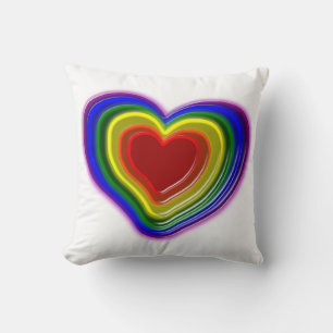 Coussin joli coeur arc-en-ciel