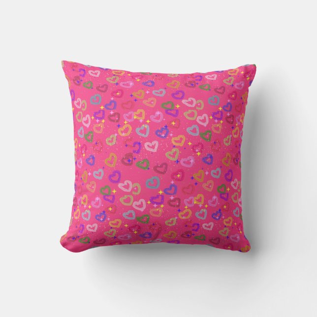 Coussin Joli cœur coloré  (Recto)