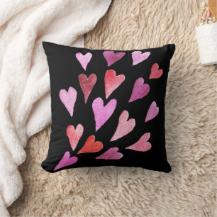 Coussin Joli Coeur rose Noir