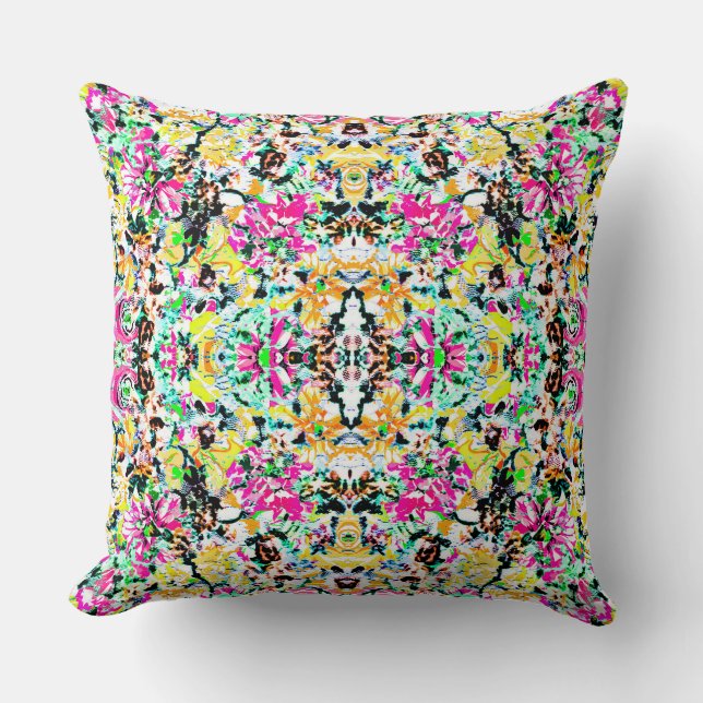 Coussin Joli coloré abstrait floral (Recto)
