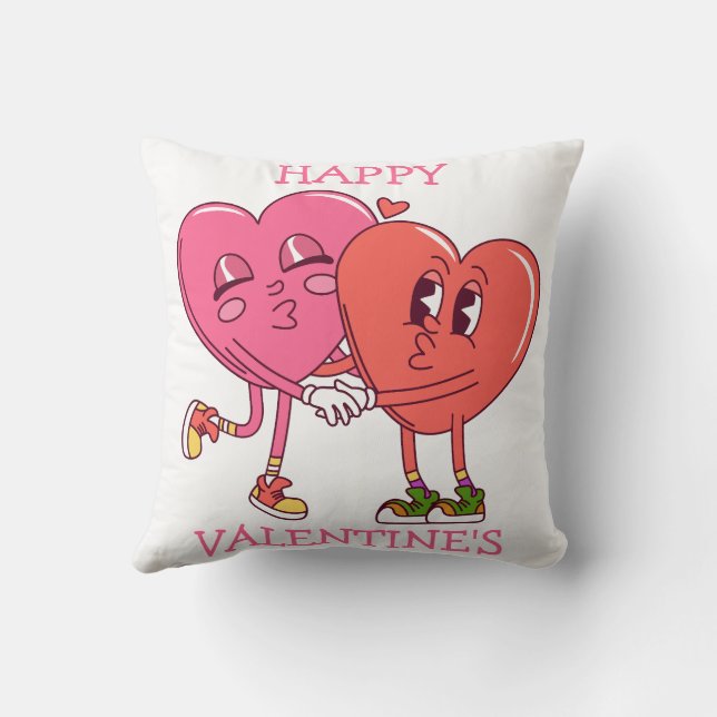 Coussin Joli Couple de Cœurs pour la Saint-Valentin (Verso)