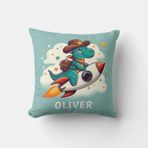 Coussin Joli cow-boy de l'espace dinosaure chevauchant une