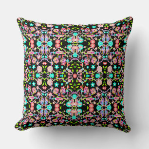 Coussin Joli crâne floral coloré