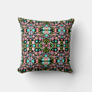 Coussin Joli crâne floral coloré
