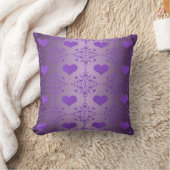 Coussin Joli Damassé Cœurs Lavande Violet (Couverture)