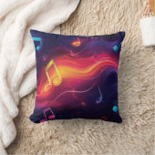 Coussin Joli dessin abstrait de notes musicales flottantes (Couverture)