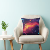 Coussin Joli dessin abstrait de notes musicales flottantes (Chaise)