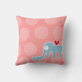Coussin Joli dessin bleu éléphant amour Dots amusants fill (Verso)