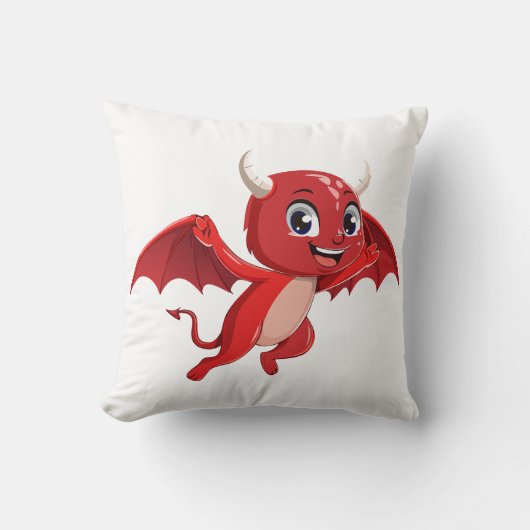 Coussin Joli diable volant de dessin animé (Recto)