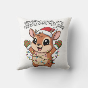 Coussin Joli Dik-Dik de Noël – Lumières de fête &