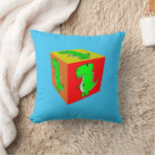 Coussin Joli dino de dessin animé en cube (Couverture)