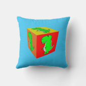 Coussin Joli dino de dessin animé en cube (Verso)
