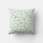 Coussin Joli dinosaure de course dans une voiture vert cla (Verso)