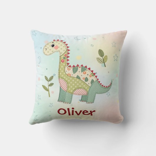 Coussin Joli Dinosaure Patchwork (Verso)