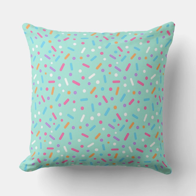 Coussin Joli donut glaçage vert menthe avec pépites (Recto)