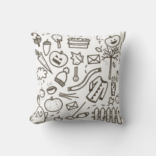 Coussin Joli Doodle Halloween Motif sans couture, Hallowee