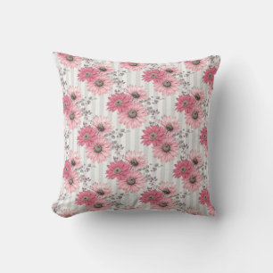 Coussin Joli Faisceau Rose Faisée Motif Floral