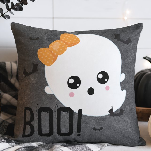 Coussin Joli Fantôme Boo Halloween (Cute Ghost Halloween 
Decorative Pillow)