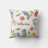 Coussin Joli Fleur sauvage Girl Baby Nursery décor monogra (Verso)