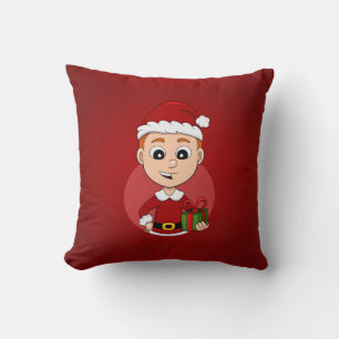 Coussin Joli garçon de Noël avec cheveux de gingembre