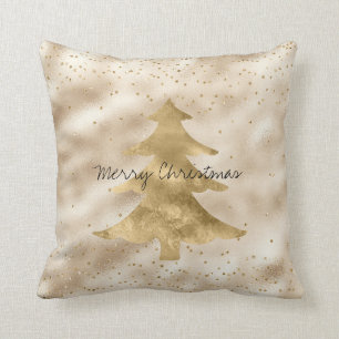 Coussin Joli Glam Gold Sparkle Dots Arbre de Noël
