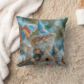 Coussin Joli gnome de plage avec parapluie (Couverture)