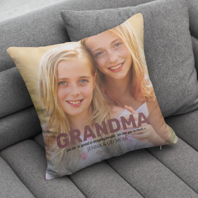 Coussin Joli grand-mère moderne photo citation jeter oreil (Créateur téléchargé)