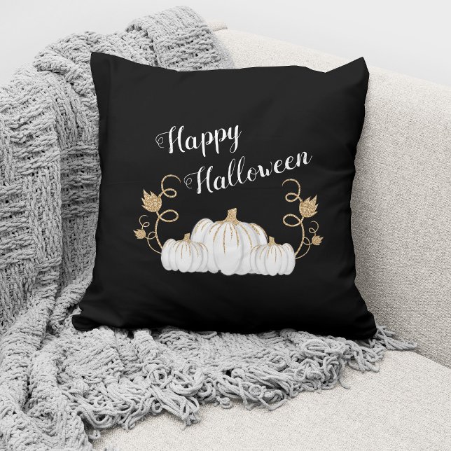 Coussin Joli Halloween Citrouille noir (Créateur téléchargé)
