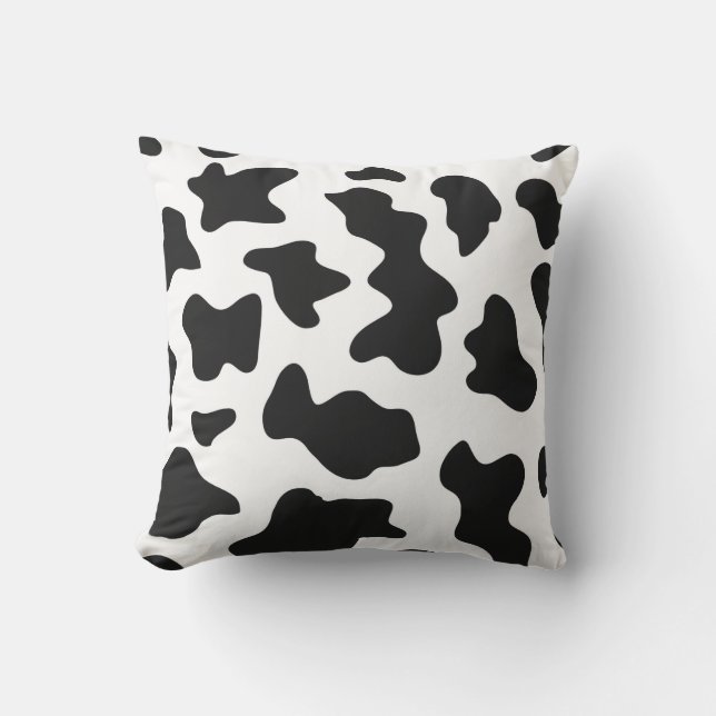 Coussin joli imprimé noir et blanc de vaches laitières de  (Recto)