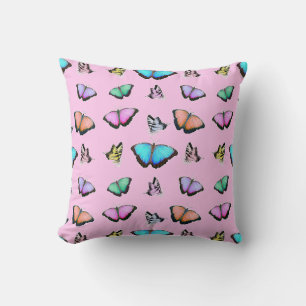 Coussin Joli jeté de papillons de couleur pastel