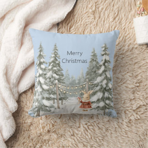 Coussin Joli Lapin de Noël Lapin Veste de Père Noël