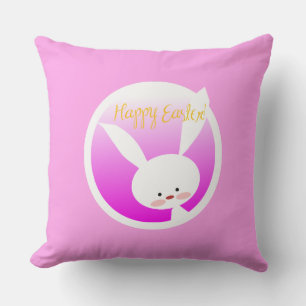 Coussin Joli lapin de Pâques couleur pastel Joyeuses Pâque