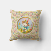 Coussin Joli lapin de Pâques et joyeuses fleurs de printem (Verso)