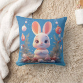 Coussin Joli lapin entouré de décorations (Couverture)