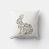 Coussin Joli lapin fleur sauvage Pâques printemps (Recto)
